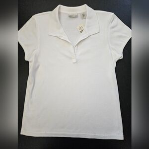 NWT - Banana Republic White Cotton Polo Shirt - Size XL
